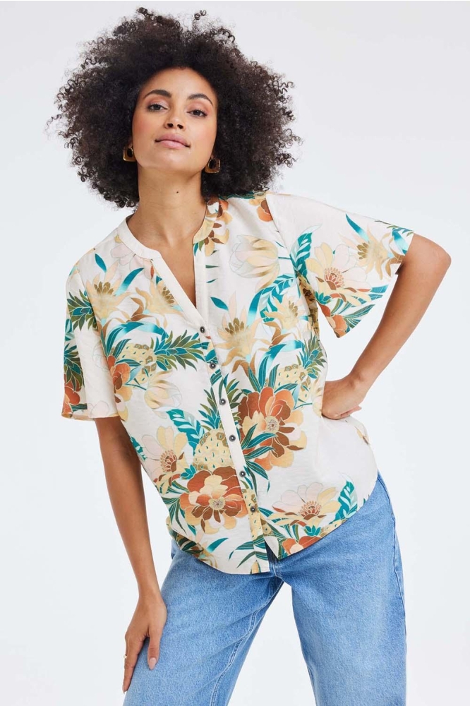 BLOUSE MANNA DS250063000 1637 OFF WHITE RISING SUN PRINT